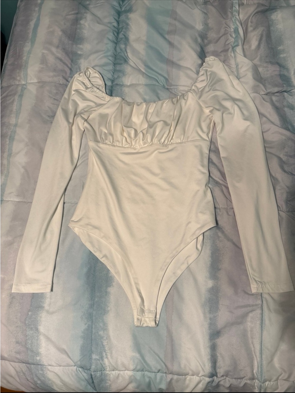 Princess Polly White Long Sleeve One-Piece Bodysuit